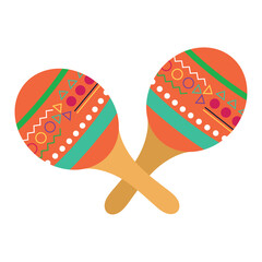 Colored maracas icon Percussion instrument Vector illustration