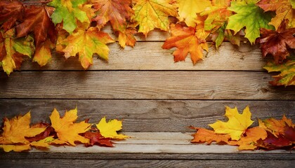 Naklejka na ściany i meble Wooden autumn background