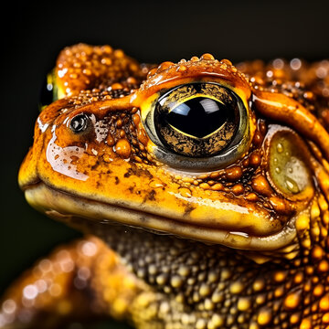 Closeup of a common toad (Bufo bufo)
