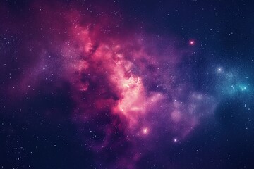 A vibrant and dynamic space scene showcasing a multitude of stars and clouds, Brightly colored space nebula set against a dark backdrop, AI Generated - obrazy, fototapety, plakaty