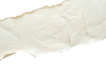 Ripped paper tear from notebook or sheet isolated on transparent png background, cutout paper, blank note piece.