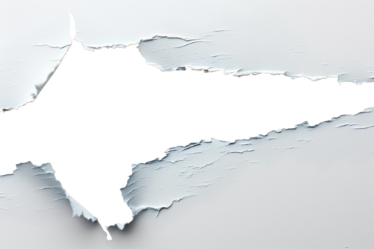 Ripped paper tear from notebook or sheet isolated on transparent png background, cutout paper, blank note piece.