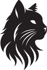 Cat head silhouette vector artwork