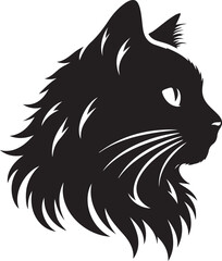 Cat head silhouette vector artwork