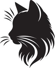 Cat head silhouette vector artwork