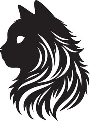 Fototapeta premium Cat head silhouette vector artwork