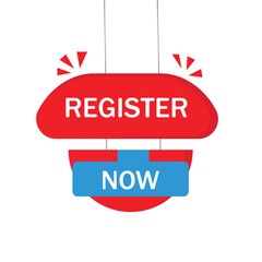 Register buttons for web applications and websites. 3d style with arrow symbols. Vector illustration.