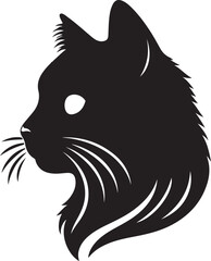 Cat head silhouette vector artwork