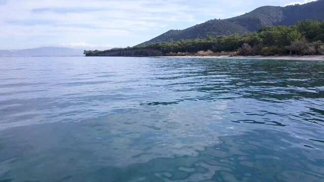 Exploring Guzelcamli: Aerial Drone Video of Coastal Majesty in Dilek Yarimadasi National Park, Kusadasi, Turkey