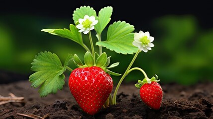 Another perspective on a vibrant strawberry seedling, emphasizing its potential for delicious red berries