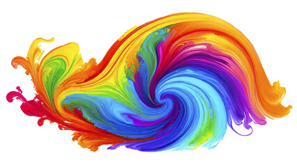 Colorful brushstrokes of paint isolated on transparent background