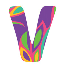 3D decorated alphabet letter Vector illustration