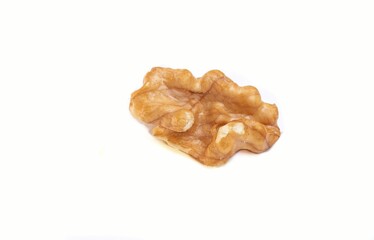 Walnut Isolated on White Background in Horizontal Orientation with Copy Space