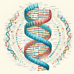 dna chain illustration with details