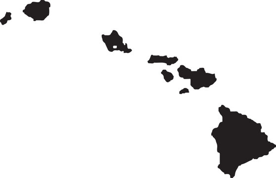 
Map delineation of the territory of Hawaii. High accuracy. Vector eps10