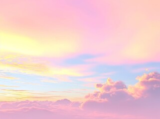 Obraz premium Sunset sky in the morning with sunrise and soft pink clouds with yellow tones.