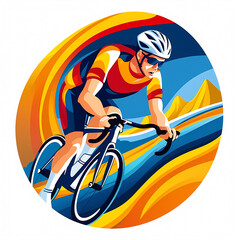 Road Cycling: Olympic Games cartoon Clip Art