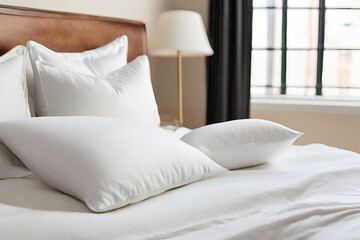 bed in hotel room