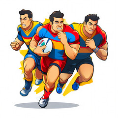 Rugby: Olympic Games cartoon Clip Art