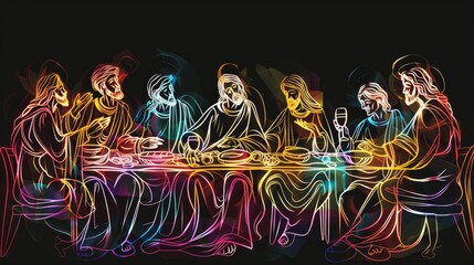 Sacramental Symbolism: Bread and Wine in Eucharist or Last Supper of Jesus Christ Generative AI