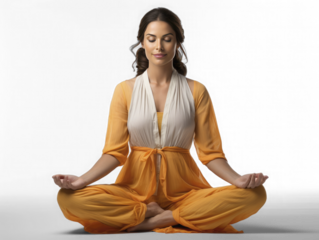 sat Nam yoga pose on transparent backround, PNG