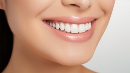 Dental Care. close up mouse Beautiful Woman Healthy Smile young Female Smile show beautiful of teeth, confident in orthodontics