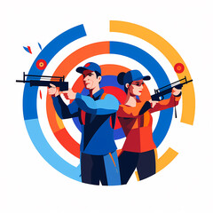 Shooting: Olympic Games cartoon Clip Art