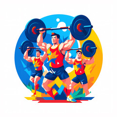 Weightlifting: Olympic Games cartoon Clip Art