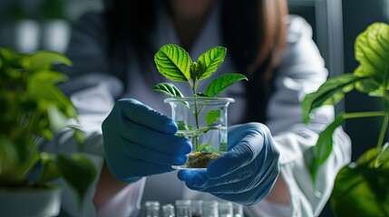 Captivating close-up photo of a woman's hands in a laboratory, showcasing the intricate work of a medical scientist in natural medicine research.