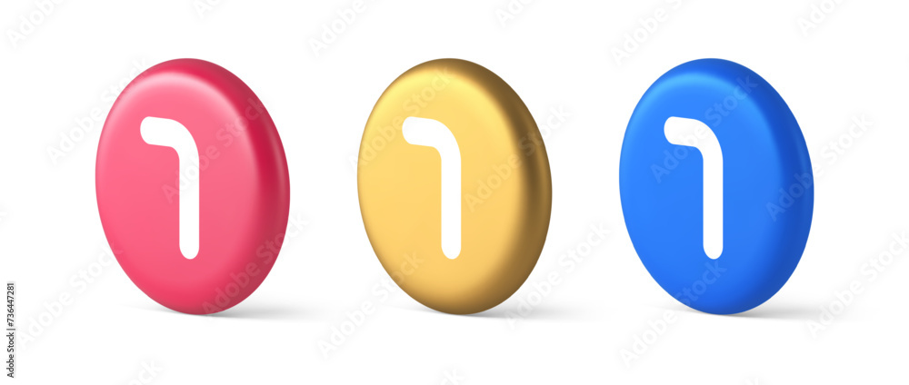 Aufkleber seven number button accounting financial service web application panel 3d isometric circle icon