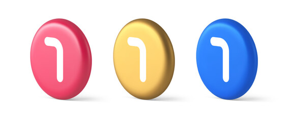 Seven number button accounting financial service web application panel 3d isometric circle icon