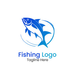 Fish fishing logo template