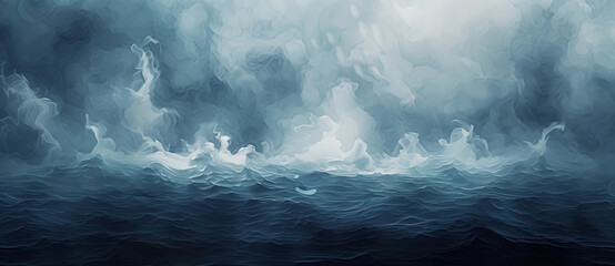  abstract painting vividly portrays the tumultuous energy of a stormy sea - obrazy, fototapety, plakaty