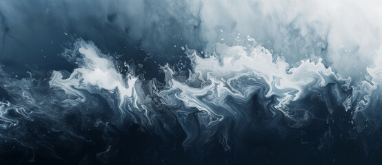 An abstract artistic representation of an ocean scene depicted as a background