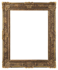 Old picture frame in PNG format on a transparent background.