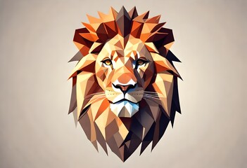 Geometrical illustration of a lion head isolated