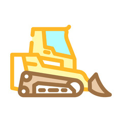 Naklejka premium skid steer construction vehicle color icon vector illustration