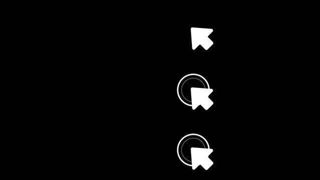 Cursor hand swipe right motion graphic with alpha channel. Mouse pointer click icon animated on transparent background. Tap or touch screen sign symbol.
