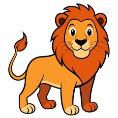 Obraz premium Lion Cartoon Logo Creative Design on White Background, lion mascot, lion character, lion design, lion logo, vector illustration