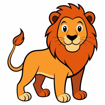 Lion Cartoon Logo Creative Design on White Background, lion mascot, lion character, lion design, lion logo, vector illustration