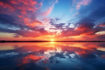 Photo sur Aluminium Destinations a sunset over a body of water