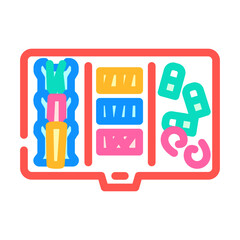 thread organizer embroidery hobby color icon vector illustration