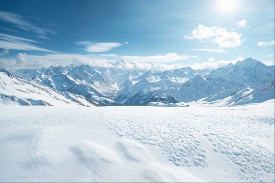 snow covered mountains