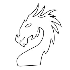 dragon head line icon