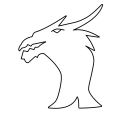 dragon head line icon