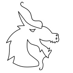 dragon head line icon