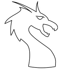 dragon head line icon