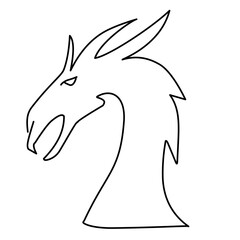 dragon head line icon