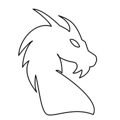 dragon head line icon