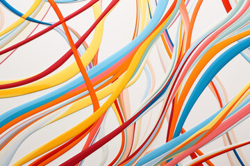 Colorful wallpaper image depicting diferent colorful paint strip shapes	